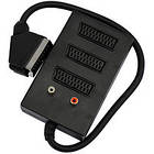 Перехідник шт.Скарт-3хгн.Скарт + 2хгн.RCA, корпус пластиковий