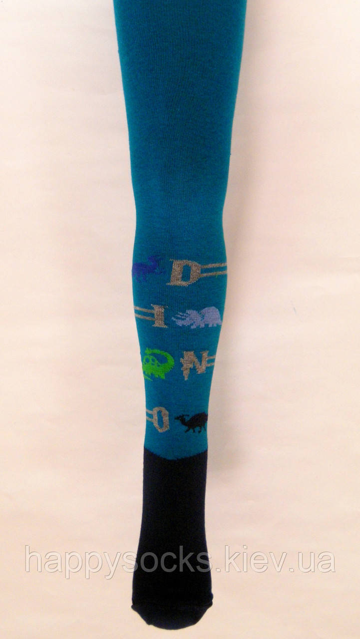 Бавовняні колготки на хлопчика демісезонні з динозаврами