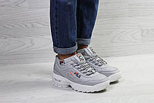 Зимові кросівки Fila Disruptor Yalor,сірі,на хутрі, фото 3