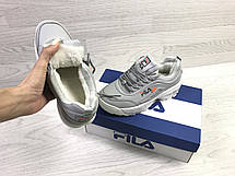 Зимові кросівки Fila Disruptor Yalor,сірі,на хутрі, фото 2