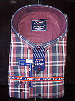 Рубашка мужская Кашемир (Турция) с длинным рукавом в клетку X-Port vd-0063 классическая тёплая XL