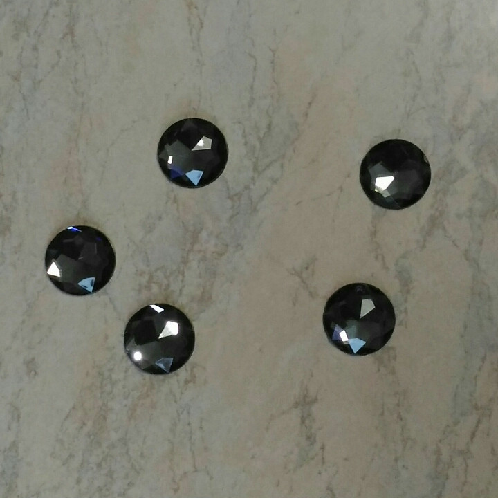 Стрази декор круг 20 мм темно-сірий, фото 1