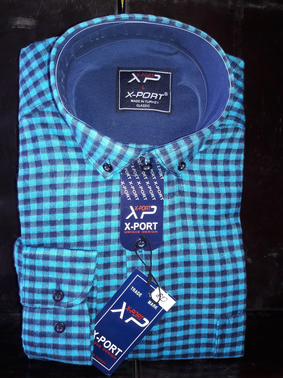 Сорочка чоловіча кашемір (Туреччина) в клітку X-Port vd-0080 класична з довгим рукавом, тепла L