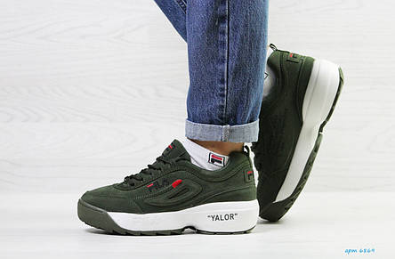 Зимові кросівки Fila Disruptor Yalor,нубук,зелені, фото 2