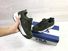 Зимові кросівки Fila Disruptor Yalor,нубук,зелені, фото 3