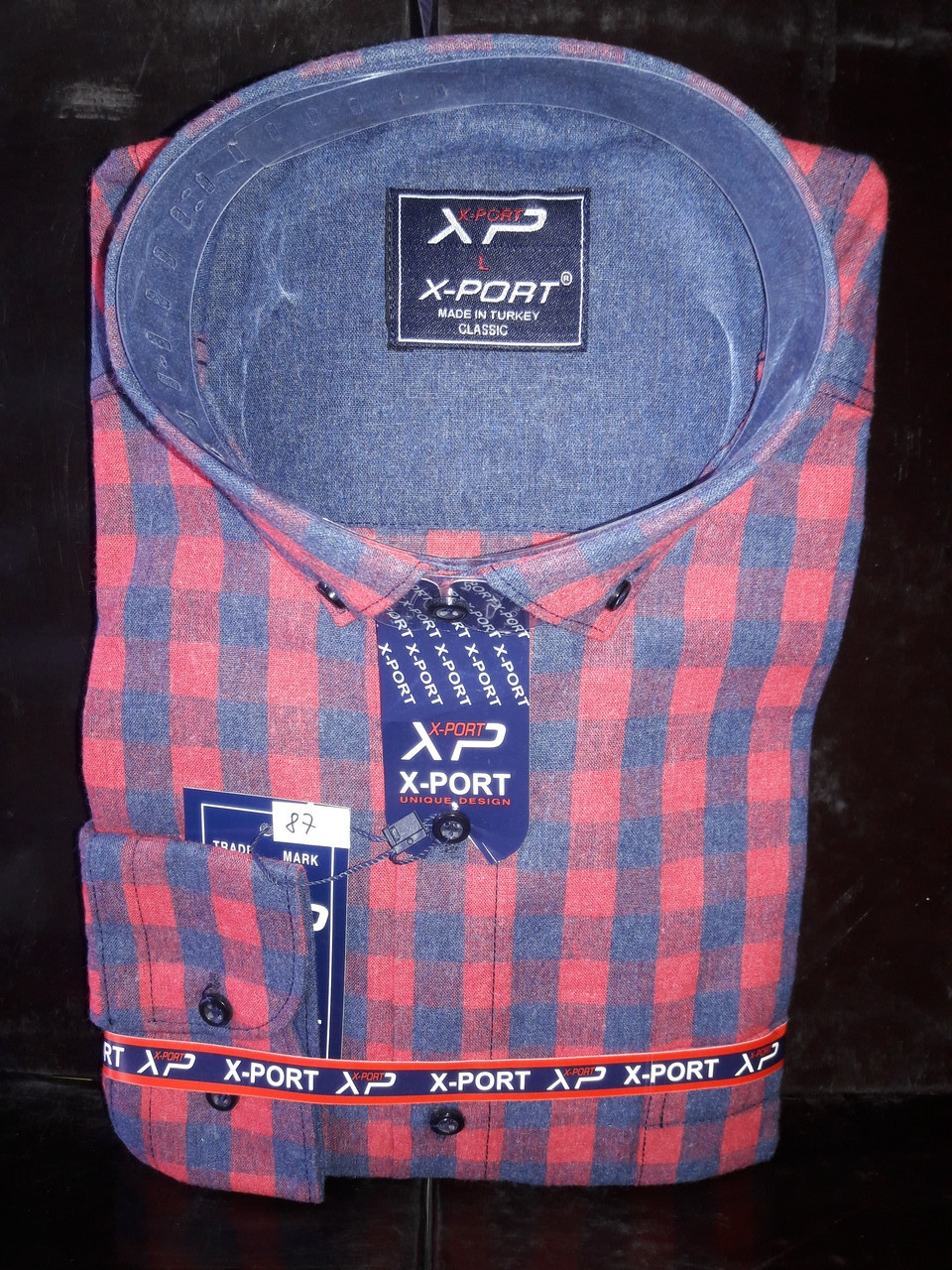 Сорочка чоловіча кашемір (Туреччина) в клітку X-Port vd-0087 класична з довгим рукавом, тепла L