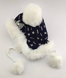 Оптом шапки вушанки 48-50 розмір головні убори дитячі шапка вушка опт чорний (ОРШ10)