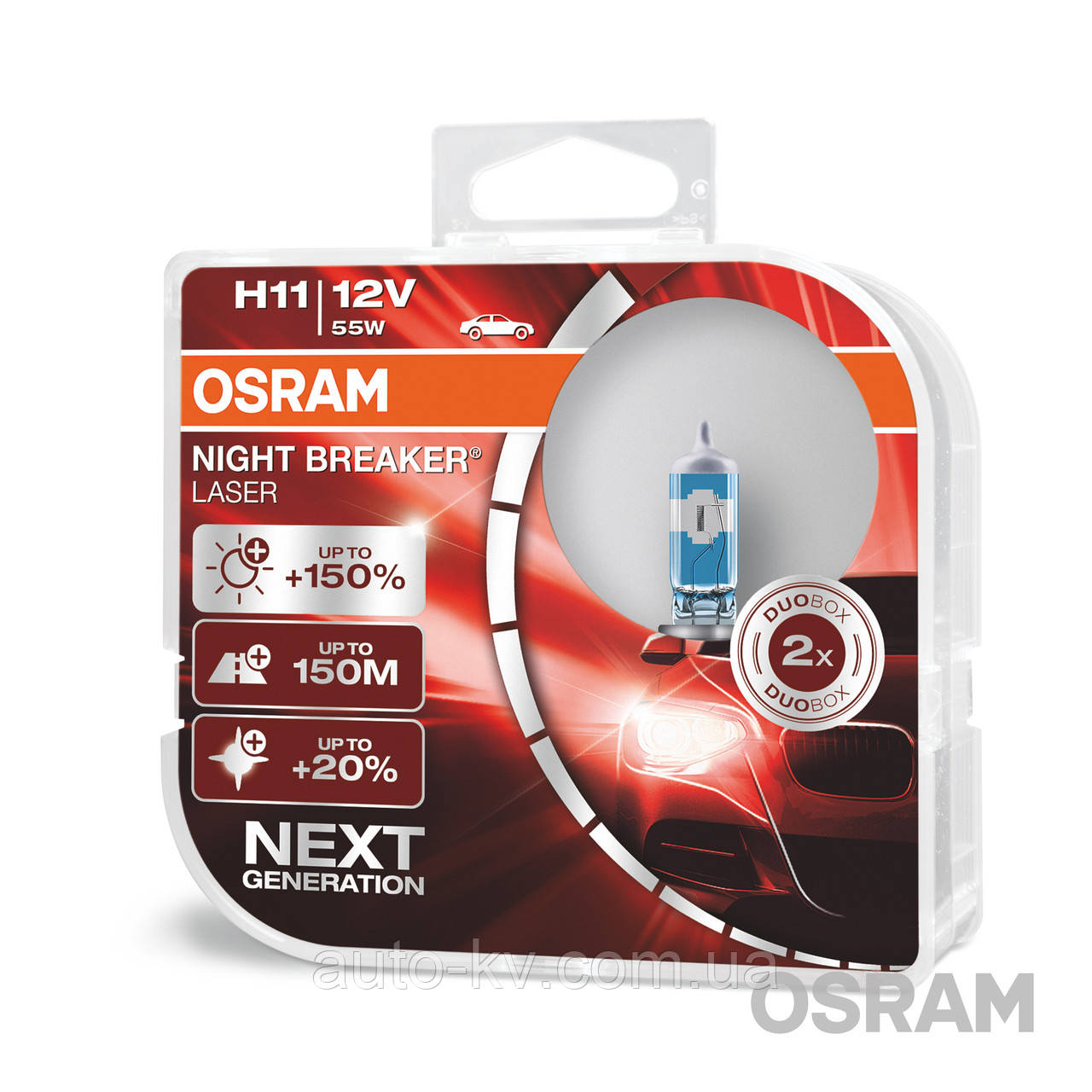 Лампа галогенна Н11 Osram 64211 NL Duobox +150%