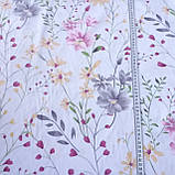 Сатин Люкс з акварельними квітами з компаньйоном, ширина 220 см, фото 3