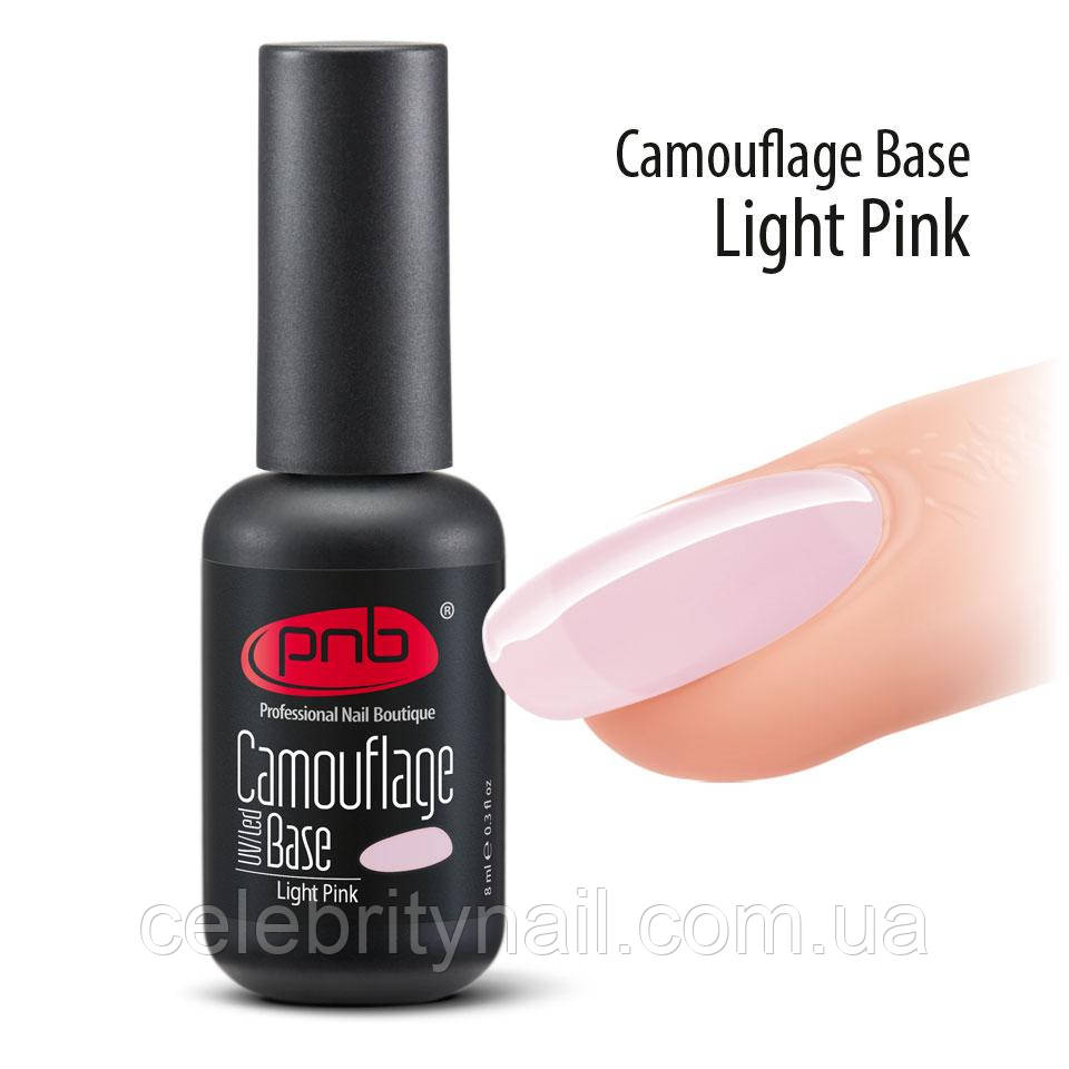 База для гель-лаку камуфлюється каучукова PNB Camouflage Base Light Pink , 8 мл