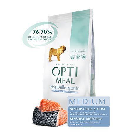 Optimeal (Оптимил) гіпоалергенний корм сухий для собак середніх та великих порід з лососем 12КГ