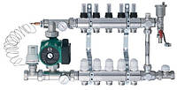 Коллектор в сборе для теплого пола на 3 выхода с расходомерами