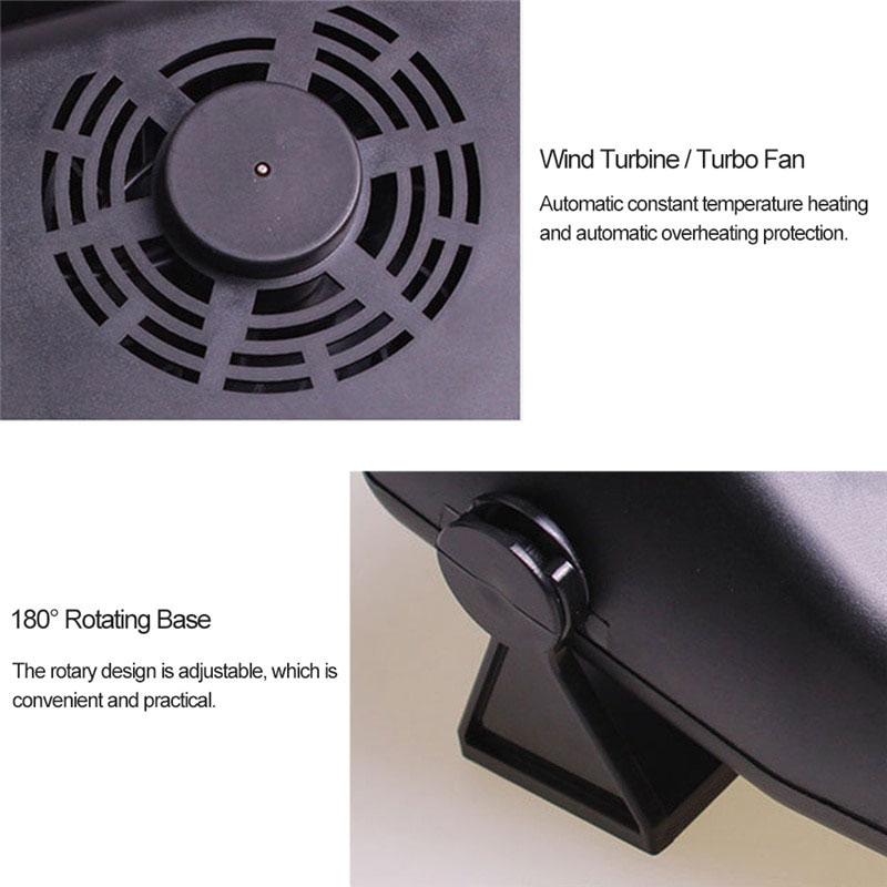 Авто-вентилятор для машины от прикуривателя 12 вольт Ceramic Heat & Fan 150W (68791) в салон автомобиля (NS) - фото 8 - id-p827884557