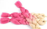 Канекалон ОПТ канекалоны косички цветные блонд+розовый
