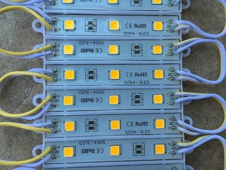 Світлодіодний модуль SMD 5054 3 світлодіода 120* теплий білий IP65 Код.59405, фото 3