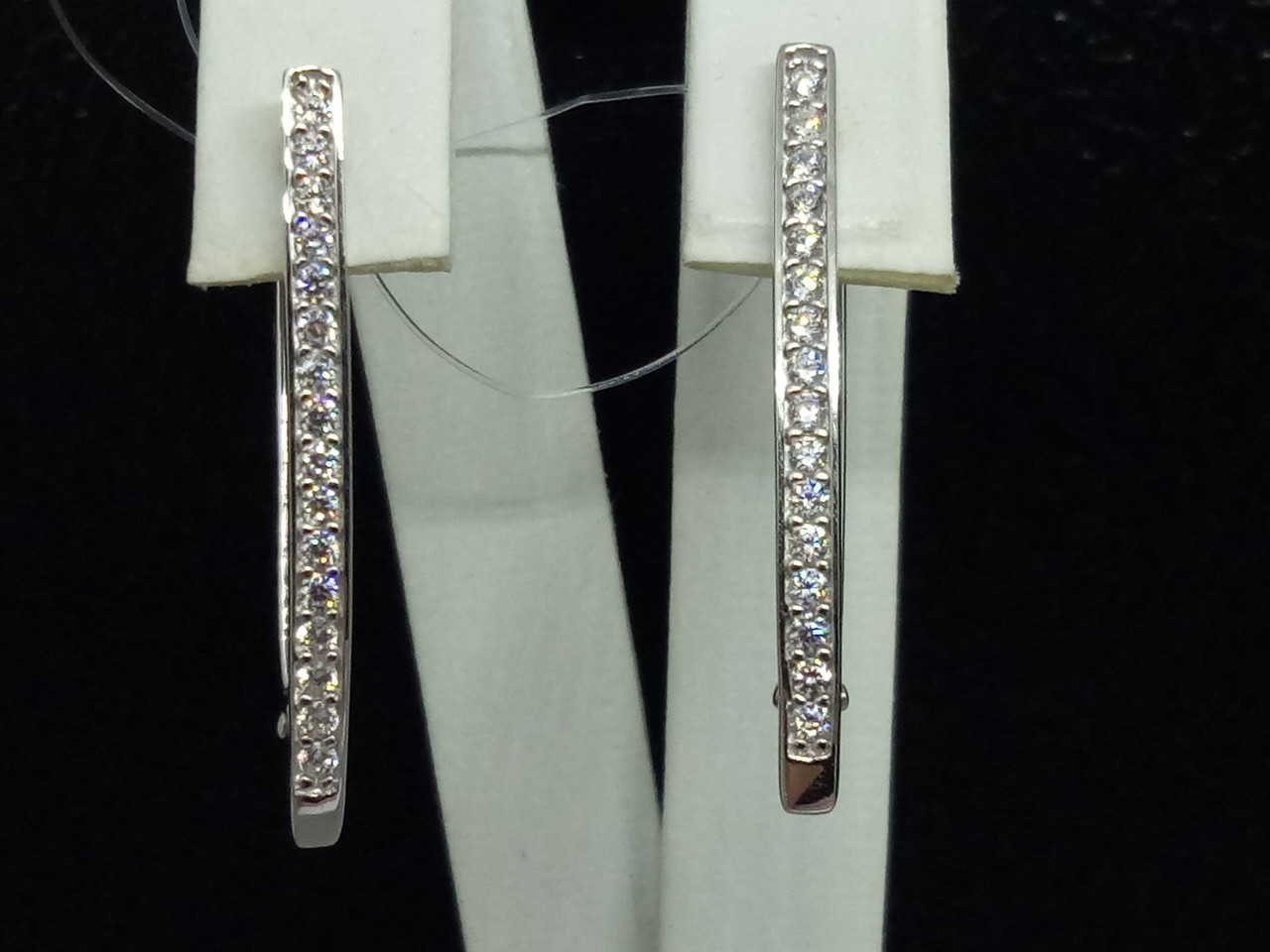 Срібні сережки з фіанітами.   902-00061, фото 1