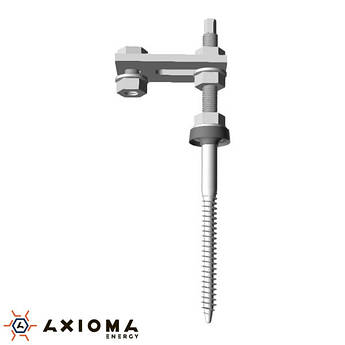 Гвинт-шуруп двухрізьбовий в зборі, 200 мм, нержавіюча сталь А2