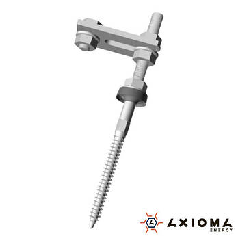 Гвинт-шуруп двухрізьбовий в зборі, 200 мм, оцинкована сталь