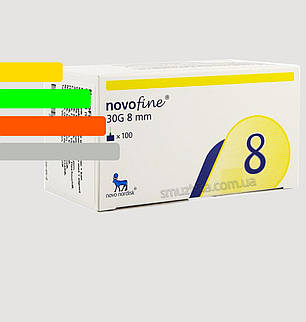 Голки інсулінові для шприц-ручок Новофайн 8 мм - Novofine 30G, #100, фото 1