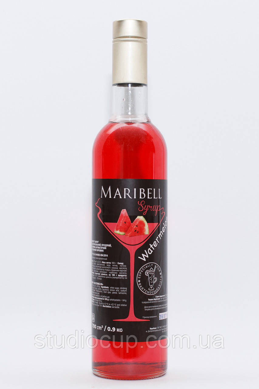 Сироп коктейльний Maribell Кавун 700 мл.