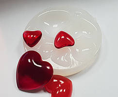 Молд силіконовий для епоксидної смоли, глини "8 сердець" палетка