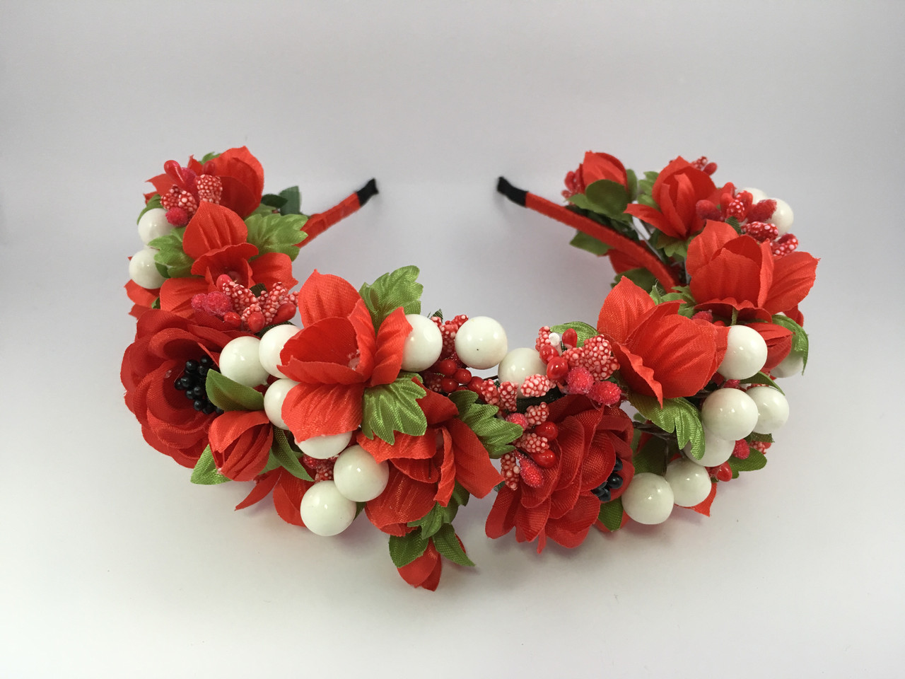 Віночок на голову з червоними маками, фото 1