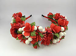 Віночок на голову з червоними маками