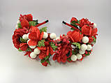 Віночок на голову з червоними маками, фото 7