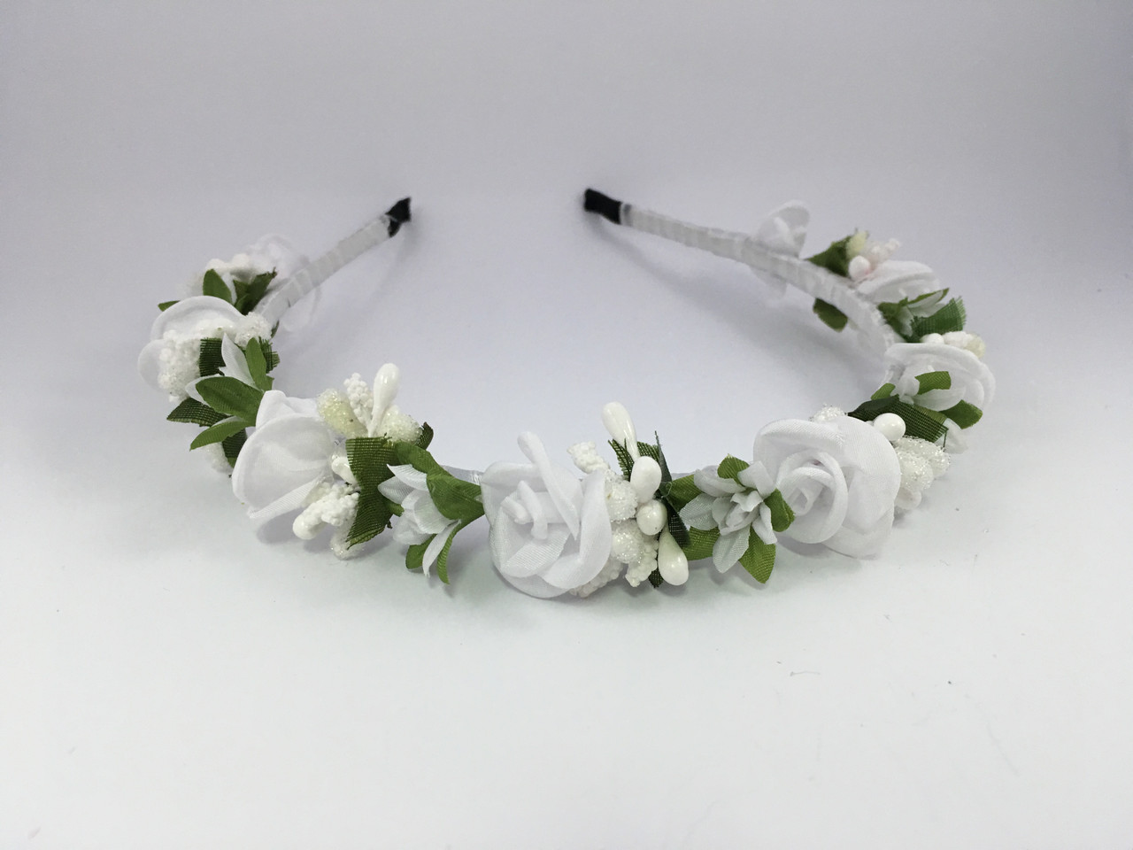 Віночок на голову з білих трояндочок, фото 1