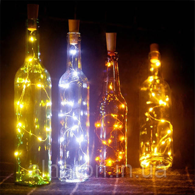 Гірлянда корка для пляшки на батарейках LED 20 білий