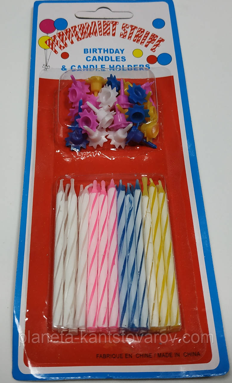 Свічки маленькі (в торт) кольорові SR-01/ММ24001 (уп-24шт)
