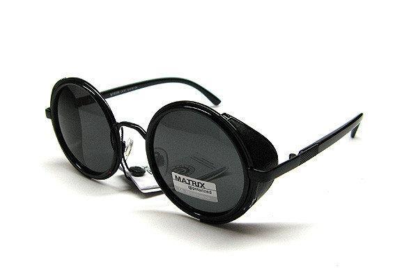 Круглі чорні окуляри поляризаційні Matrix Polaroid
