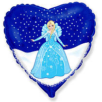 Фольгована кулька серце "Принцеса Ельза" 18" Flexmetal
