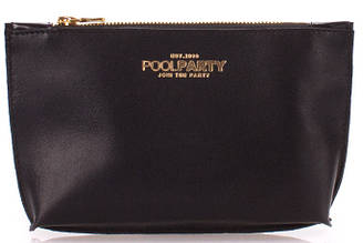 Косметичка-клатч женская из кожи POOLPARTY pouch-black черная