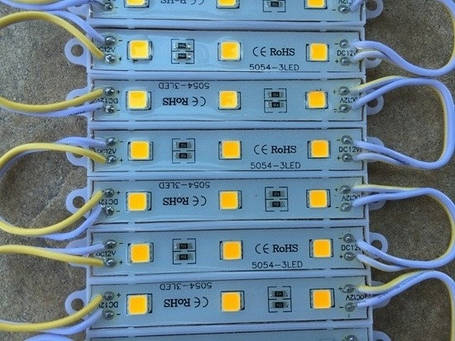 Светодиодный модуль SMD 5054 3 светодиода теплый белый IP65 Код.59405, фото 2