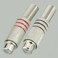 Гніздо RCA ( тюльпан ) металеве на кабель (Пара)