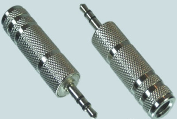 Перехідник стерео: гніздо 6.3 на штекер Jack 3.5, метал