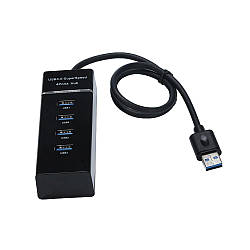 Концентратор USB HUB хаб 3.0 Dellta 303 на 4 порти чорний (3844)