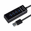 Концентратор USB HUB хаб 3.0 Dellta 303 на 4 порти чорний (3844), фото 7