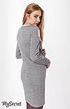 Стильна і тепла сукня для вагітних і годування BLANDO DR-48.271 сіра, фото 5