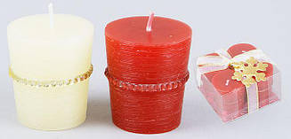 Набір свічок з декор новорічна 4шт. 5,2см 310-119