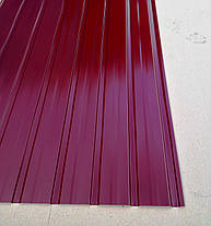Профнастил для забору ПС-10, колір: вишня розмір аркуша 0,20 мм 2 м Х 0,95 м, фото 3
