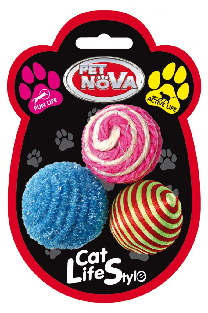 Іграшка для кішок Три кулі Pet Nova 4 см, фото 1