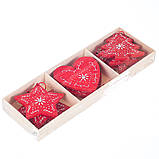 Новорічні дерев'яні підвіски для декору 9 шт., фото 2