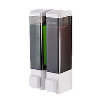 Дозатор жидкого мыла, дозатор для шампуня (двойной) дозаторы для ванных и туалетных комнат Rixo Lungo SW011W