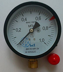 Манометр ДМ 05-МП-3У (Діаметр 100 мм; кл. точності 1,5) 1 МПа ТУ.У 33.2 — 14307481-031:2005