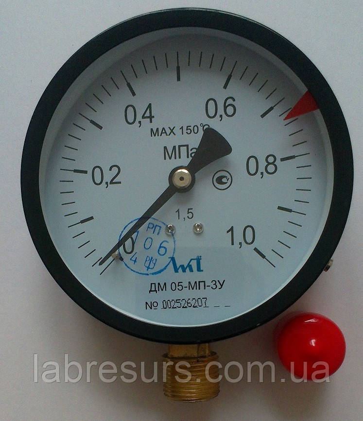Манометр ДМ 05-МП-3У (Диаметр 100 мм; кл. точности 1,5) 1 МПа ТУ.У 33.2 ...