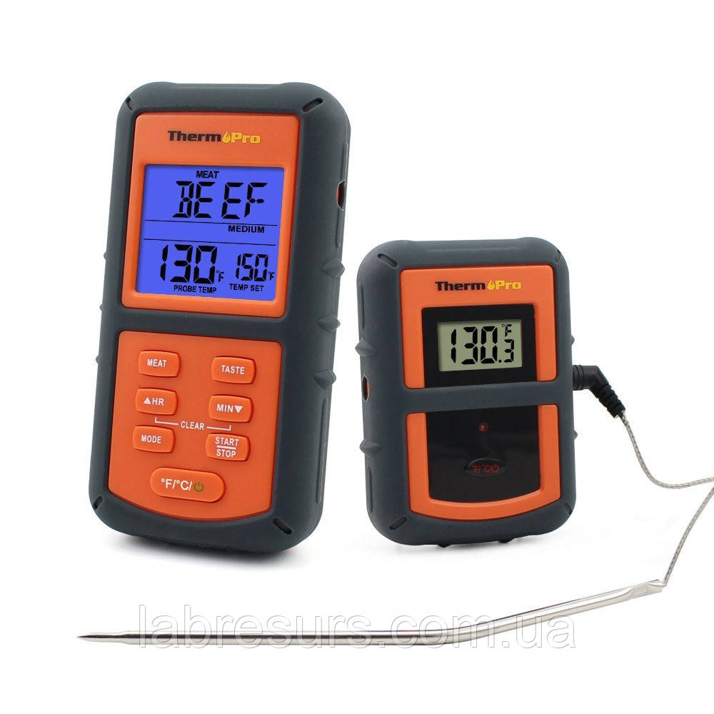 Бездротовий термометр (до 100 м) ThermoPro TP-07S (0-300 °С) у прогумованому корпусі