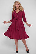 Жіноче плаття з запахом Паула колір марсала / розмір 50-56 / великі розміри, фото 3