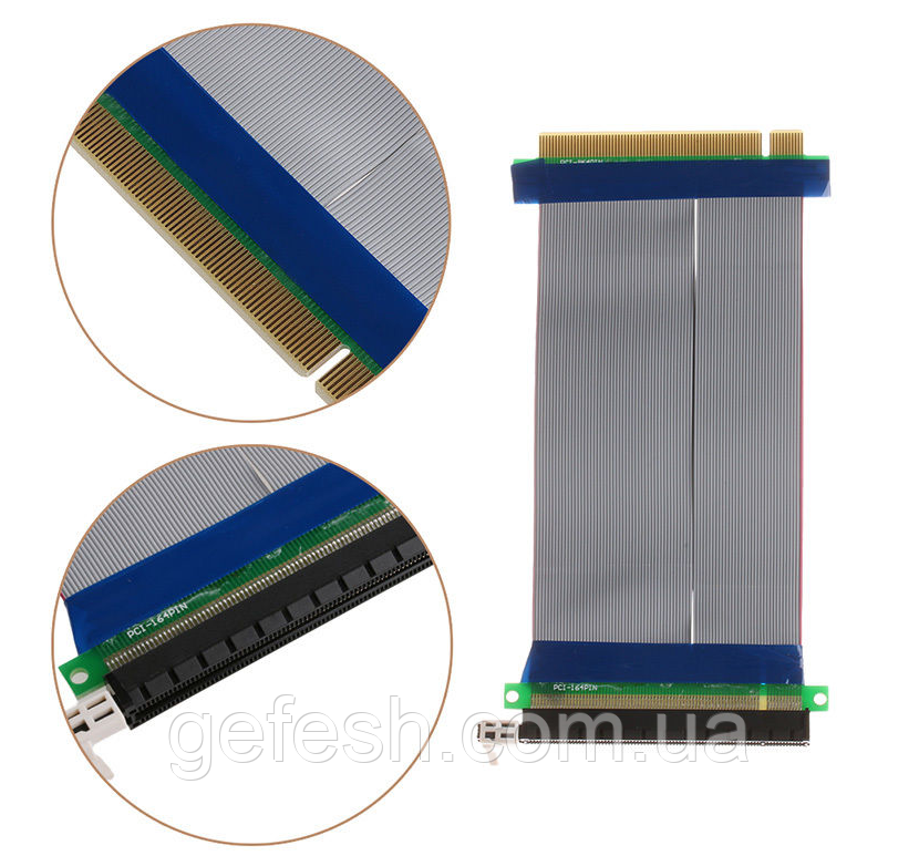 Райзер Riser PCI-E 16x to 16x удлинитель шлейф для видеокарты - фото 1 - id-p492762007
